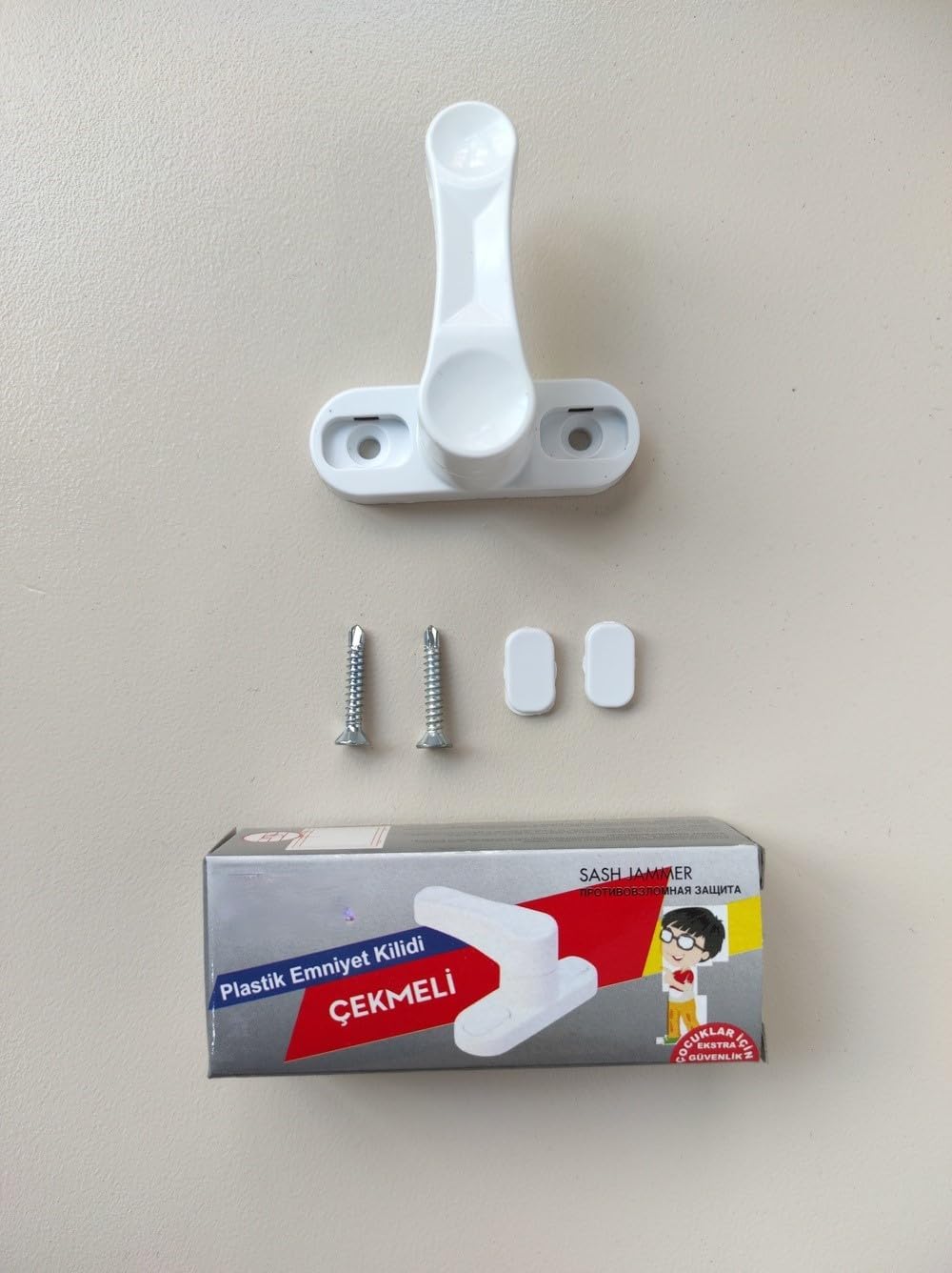Pvc Kapı Pencere Pimapen Çocuk Emniyet Kilidi Hırsız Güvenlik Mandalı Plastik (Beyaz, Bir)