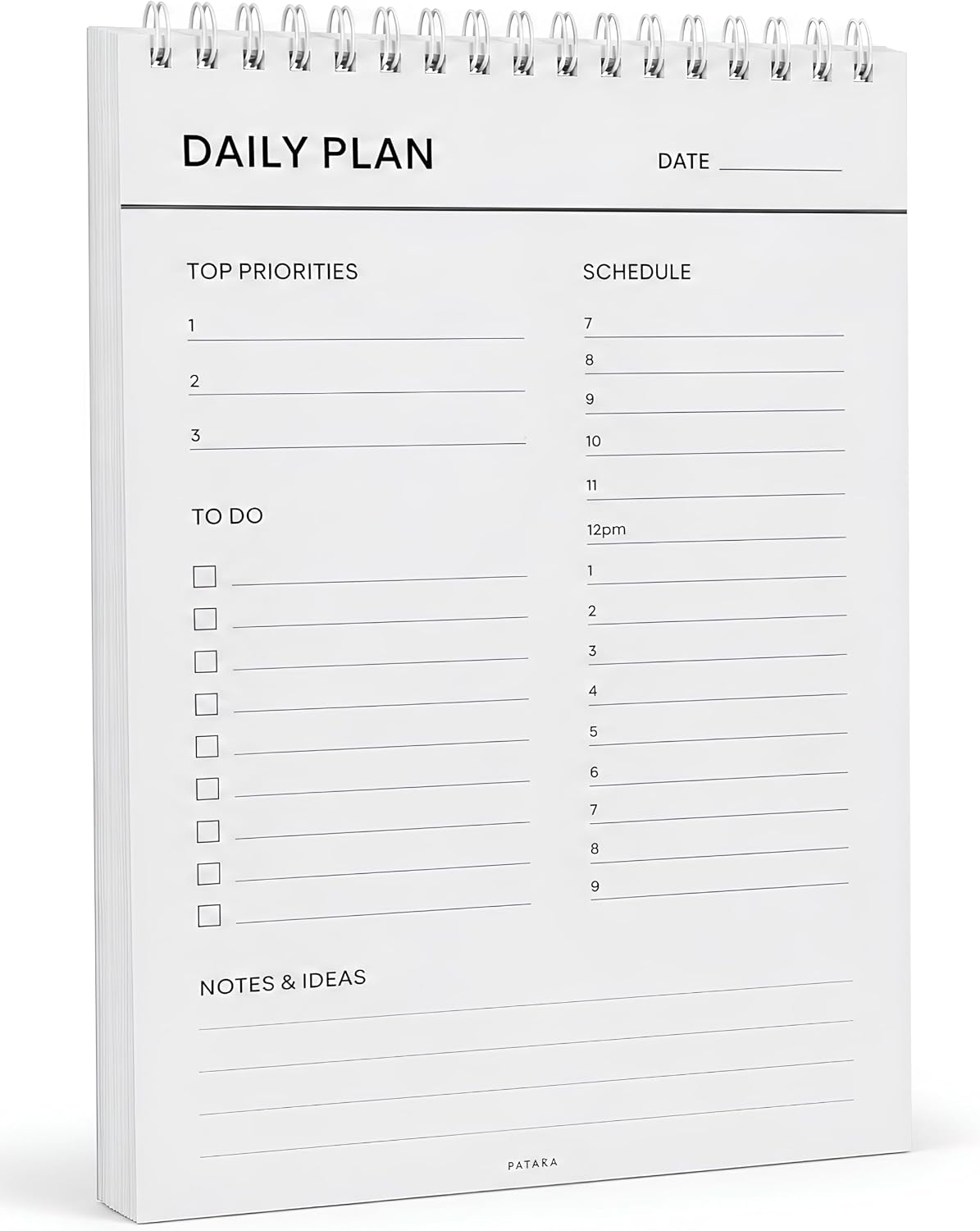 Daily Planner, Tarihsiz Günlük Masaüstü Planlayıcı, Spiralli,15 × 23