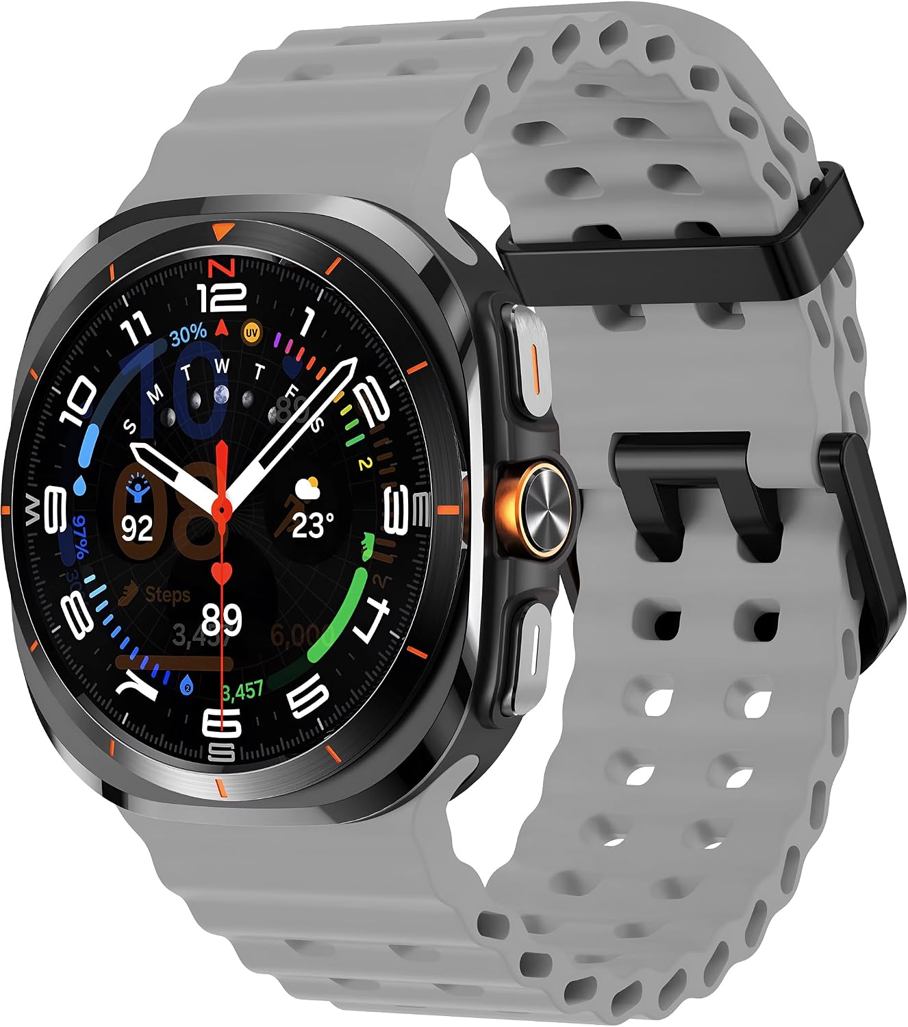 Samsung Galaxy Watch Ultra 47mm ile Uyumlu Delikli Model Ocean Loop Yumuşak ve Hafif Silikon Kordon