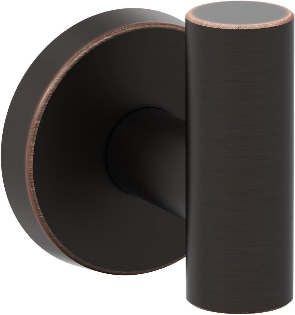 BH26542ORB Arrondi Serisi Tek Bornoz Kancası, Yağ Ovuşturulmuş Bronz, 57 mm Uzunluk, Banyo Havlu Askısı