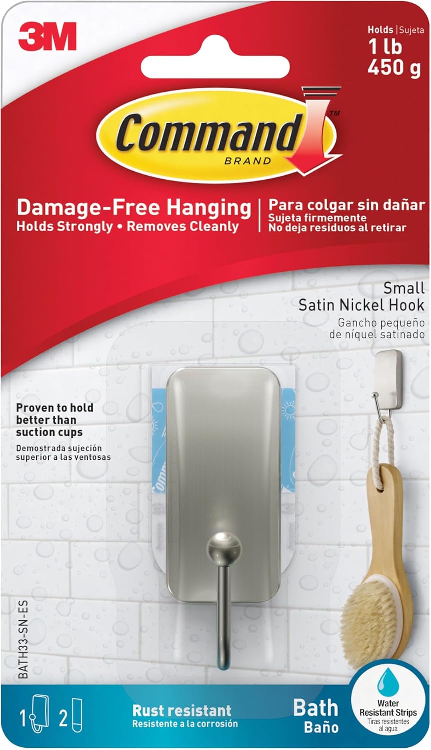 BATH33-SN-ES Banyo Kancaları, 1 Paket, Saten Nikel