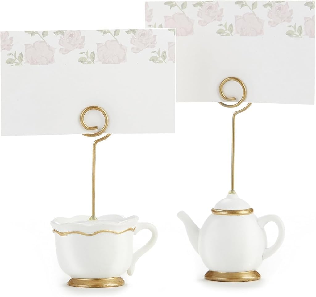 Yer Kartı Tutucuları, Çay Vakti Tuhaflığı, Çaydanlık ve Çay Fincanı, Servis Kartları Dahil, 6'lı Set
