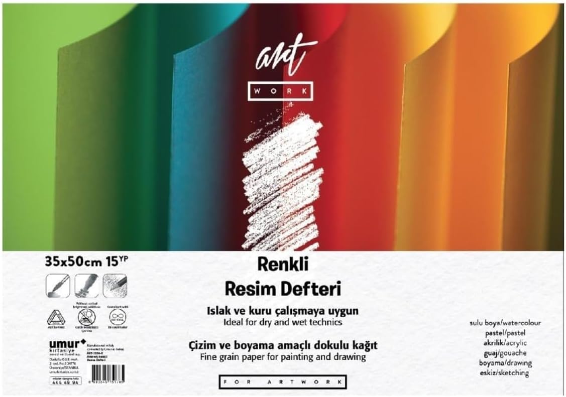 Clara Renkli Resim Defteri 160 gr / 180 gr, 35 x 50, 12/3 Yaprak