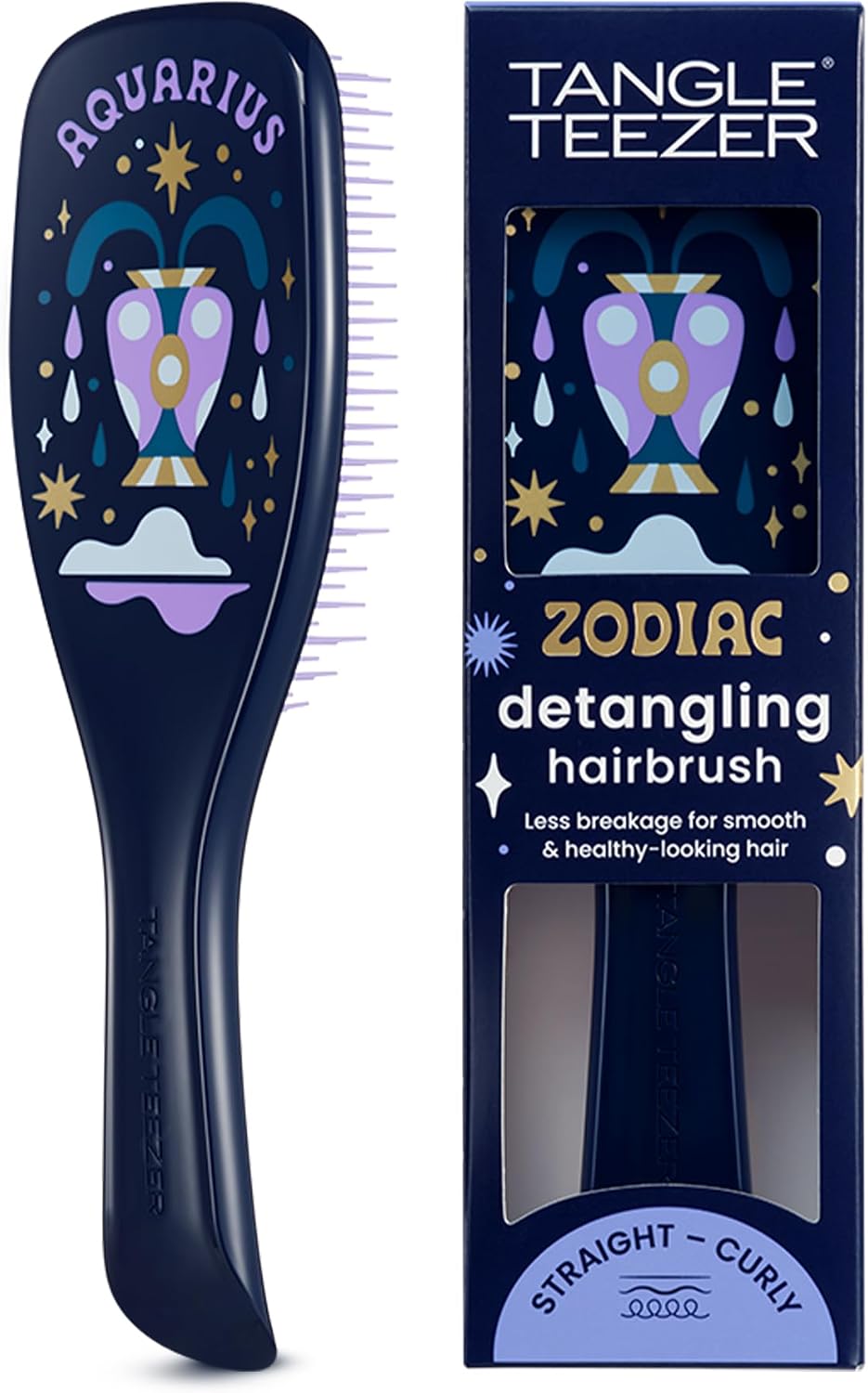 Zodiac The Ultimate Detangler Aquarius Saç Açıcı Tarak Düz ve Kıvırcık Saçlar Kova Burcu