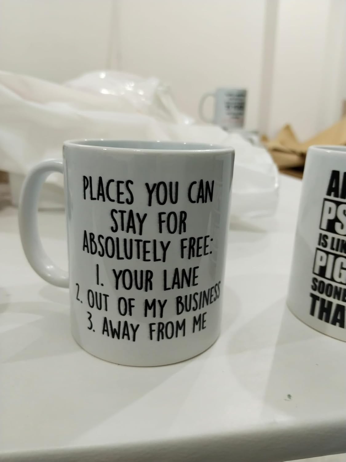 Places You Can Stay Free Kupa - Ücretsiz Kalabileceğin Yerler Komik Seramik Bardak 325ml