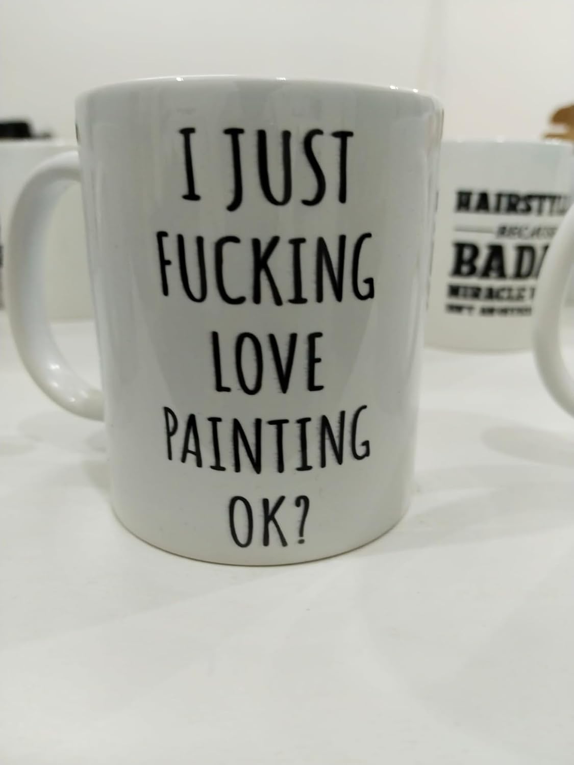 I Just Love Painting OK Kupa - Ressam Tutkusu Komik Seramik Bardak Sanatçı Hediyesi 325ml