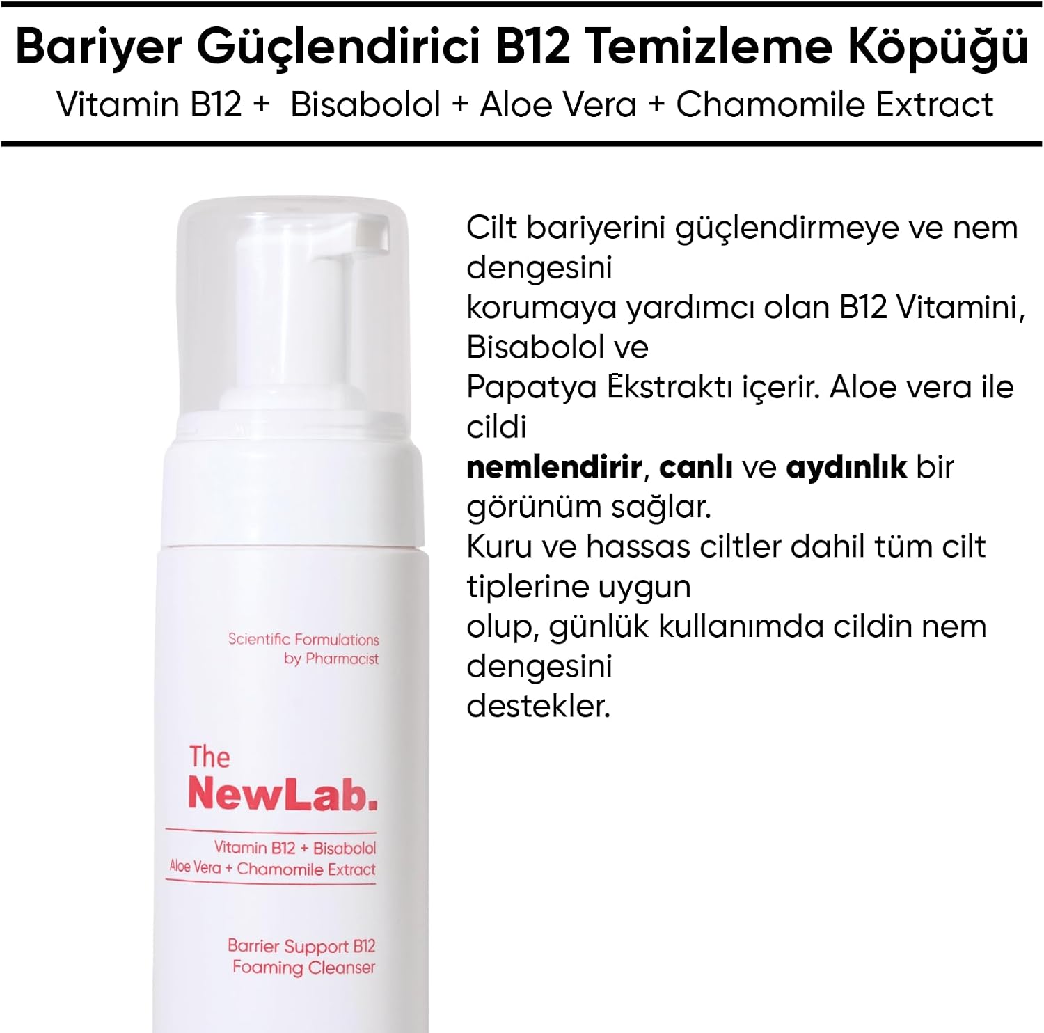 Bariyer Güçlendirici & Onarıcı B12 Yüz Serumu Ceramide Complex + Bisabolol 30 ml