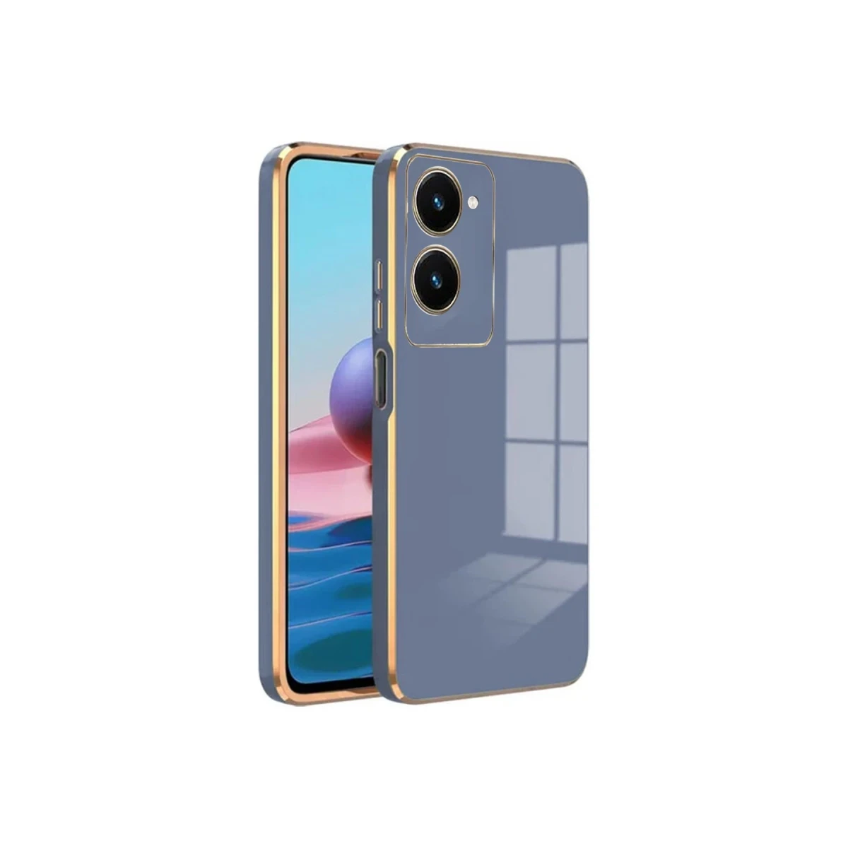 Vivo Y18 Kılıf Volet Silikon - Mavi