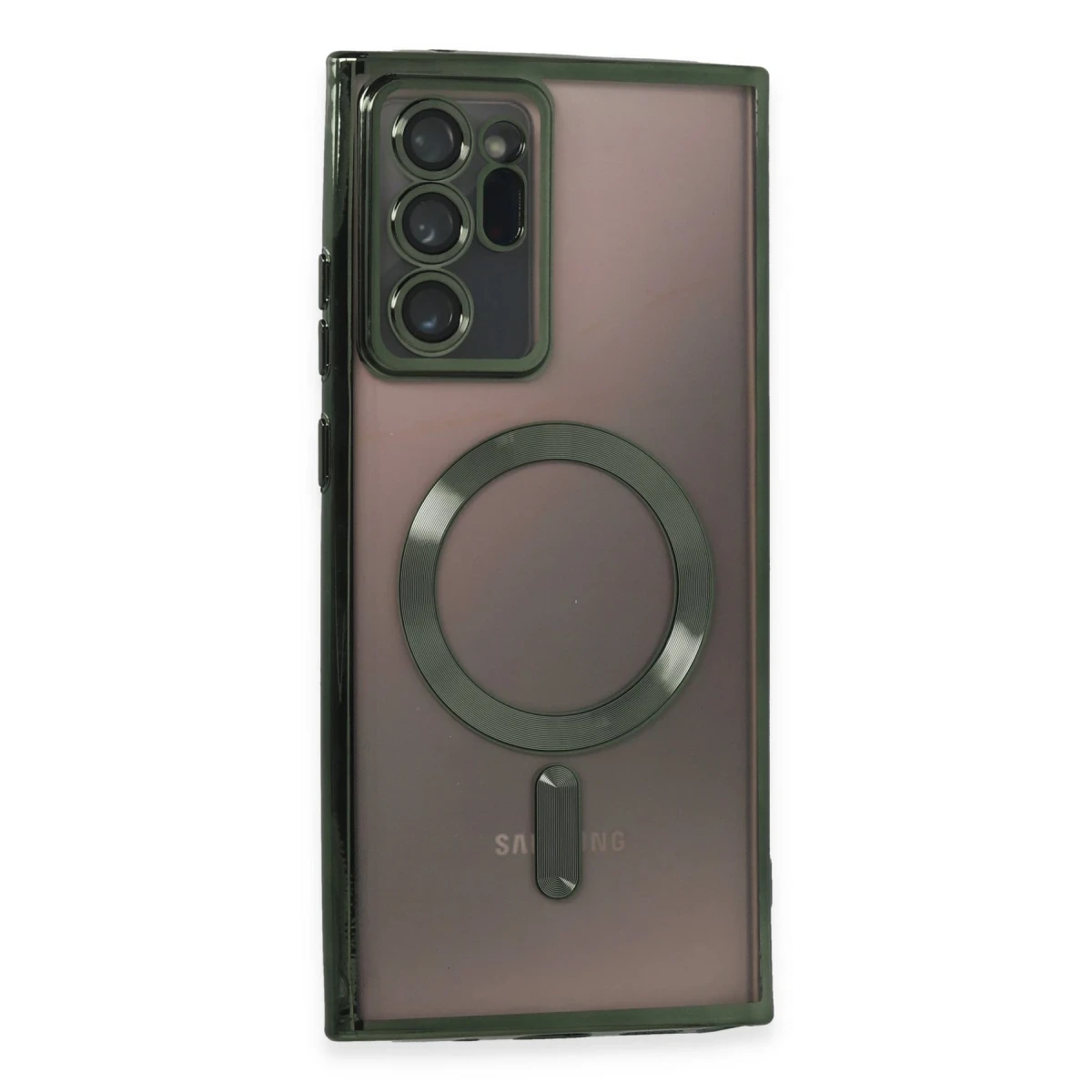 Samsung Galaxy Note 20 Ultra Kılıf Kross Magneticsafe Kapak - Koyu Yeşil