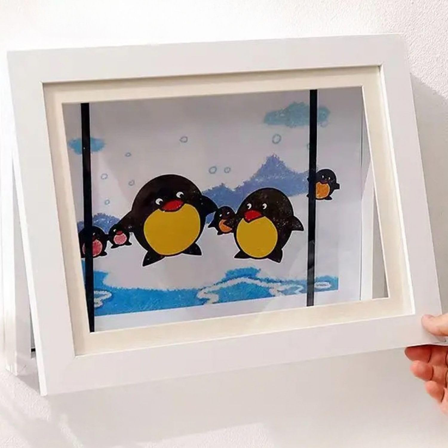 Çocuk Resim Sanat Çerçevesi – Mıknatıslı Kapaklı, Duvara Asılabilir, Etkinlik Sergileme Çerçevesi, Çocuk Çizimleri için Katlanabilir Çerçeve, A4 (Beyaz)