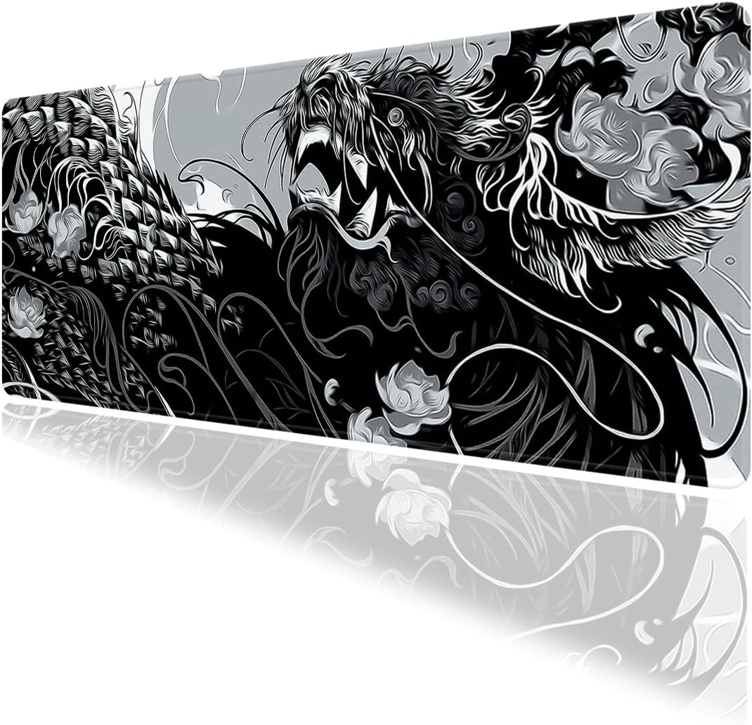 Tribal Ejder Temalı Oyun Gaming Klavye Mouse Pad Masa Matı 70x30cm Kaymaz Kauçuk Taban Dikişli Kenar