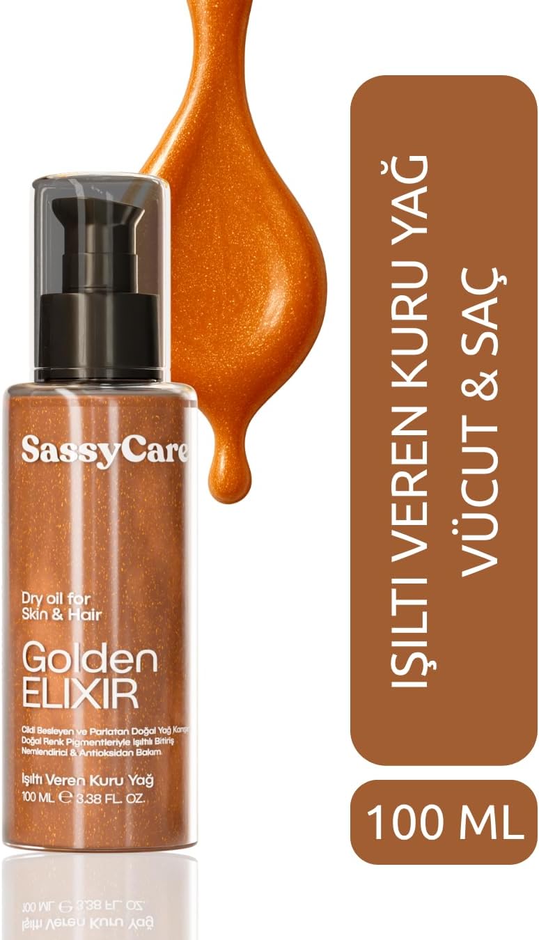 Kuru Yağ Golden Elixir Cilt, Saç ve Vücut İçin Işıltı Veren Besleyici Bakım Yağı 100 ml