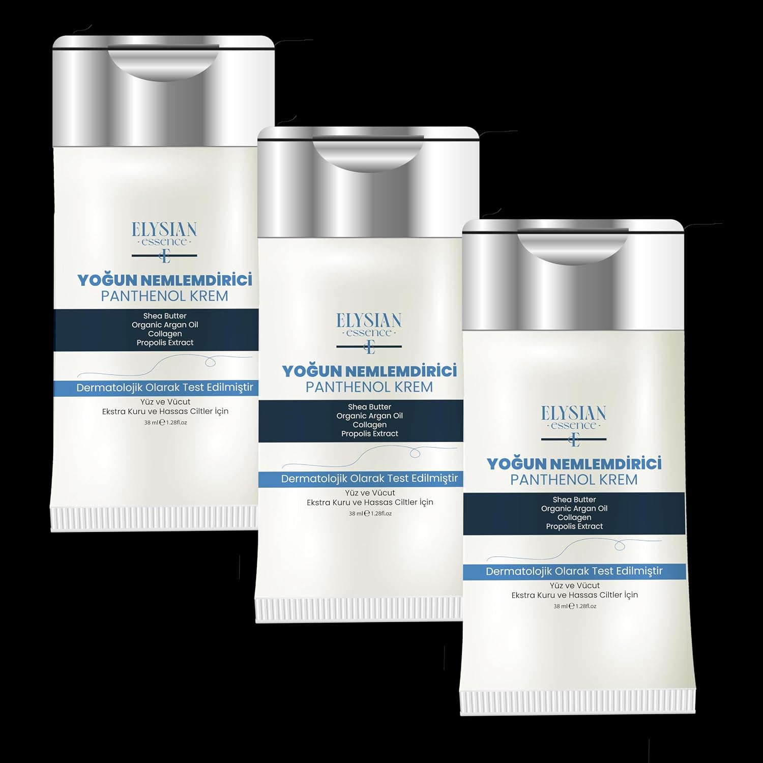 Yoğun Nemlendirici 3'lü Set Panthenol Yüz ve Vücut Kremi Cep, Çanta, Küçük Boy | Kuru ve Hassas Ciltlere - Organik Argan Yağı, Shea Butter Yağı Propolis ve Collagen İçerikli