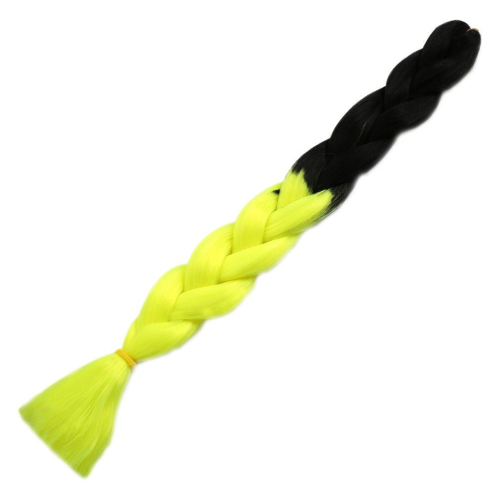 Afrika Örgülük Sentetik Ombreli Saç 100 Gr. - Siyah / Neon Sarı