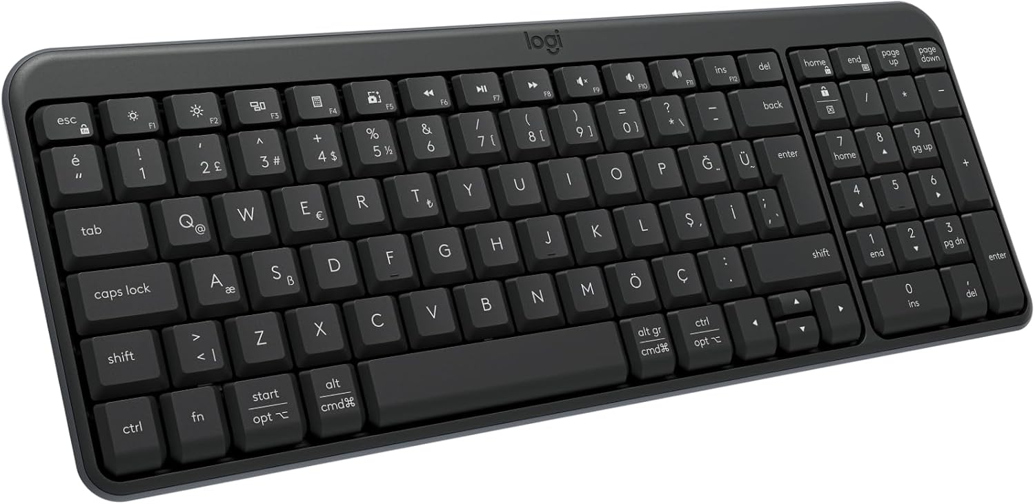 K250 Kablosuz Tam Boyutlu Kompakt Bluetooth Türkçe Q Klavye, Siyah