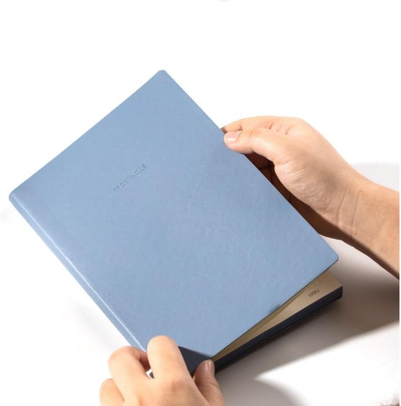 Deri Kaplı A5 96 yp 70g Defter Kareli Siyah-Mavi-Kahverengi