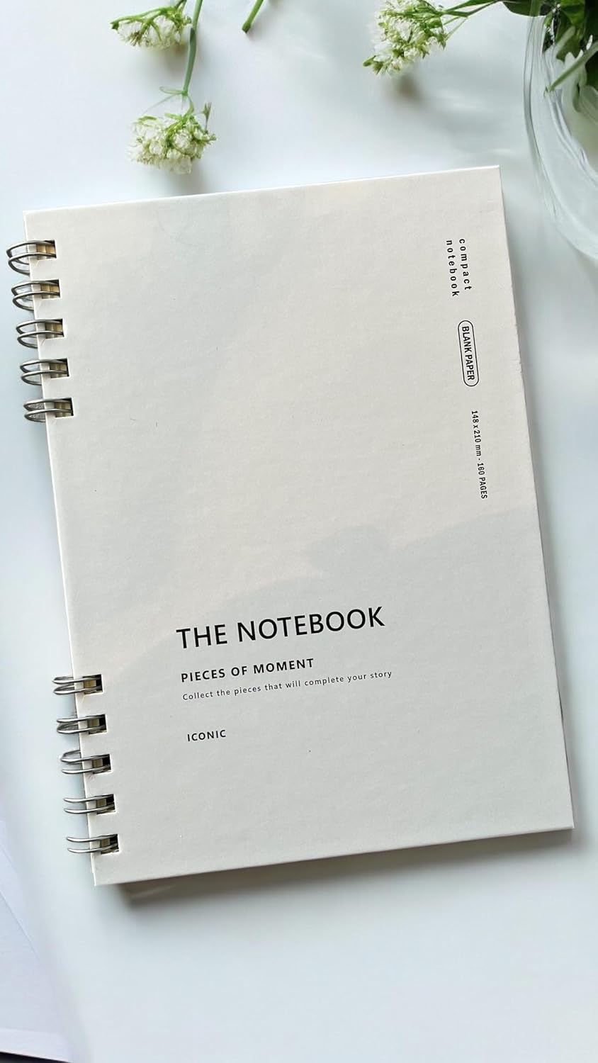 Spiralli 80 Yaprak Çizgisiz A5 Defter, Not Defteri, Okul Defteri, 4 Farklı Renk Seçeneği (01 Light Grey)