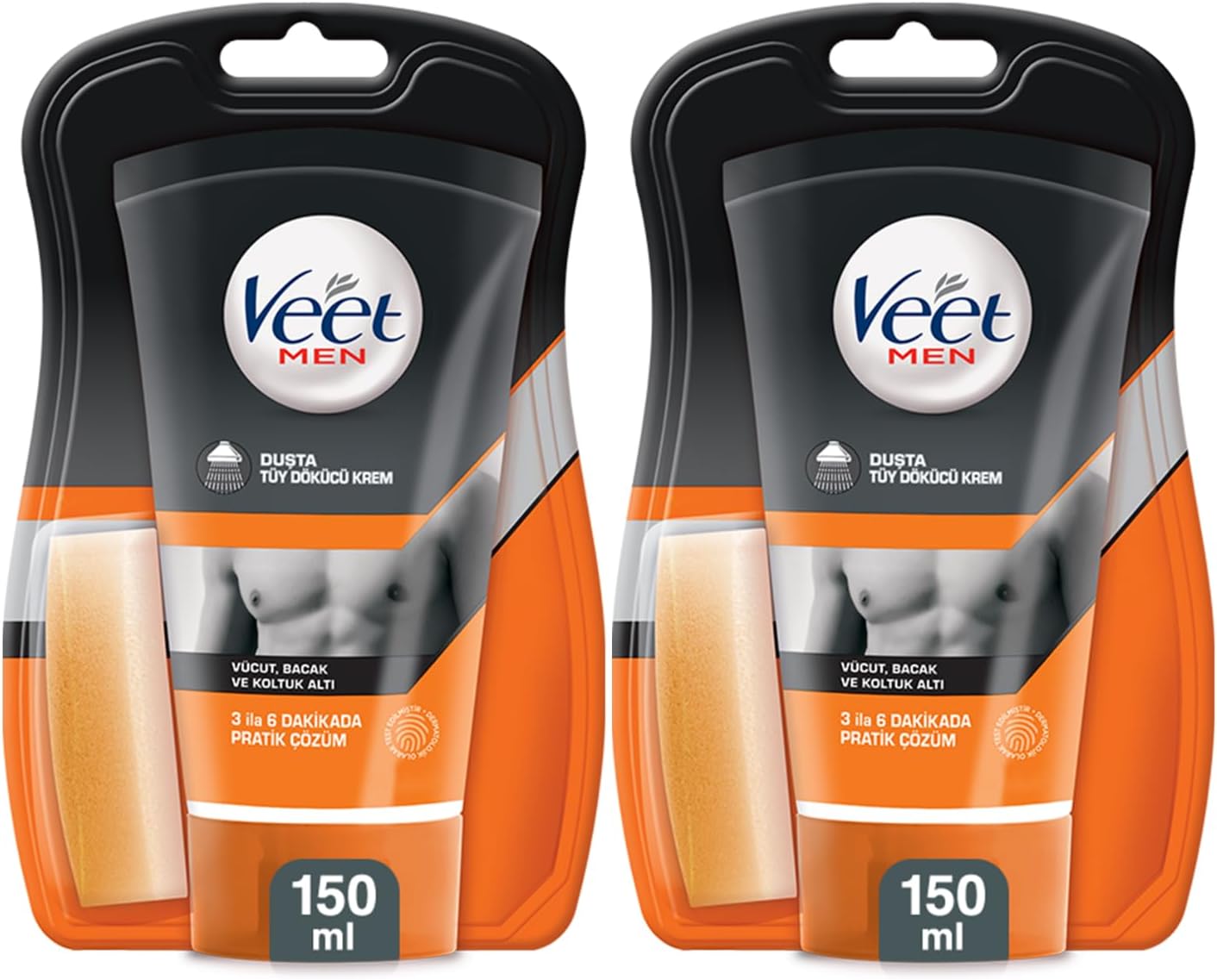 Men Duşta Tüy Dökücü Krem Erkeklere Özel, (2 x 150 ML), Tüy Dökücü