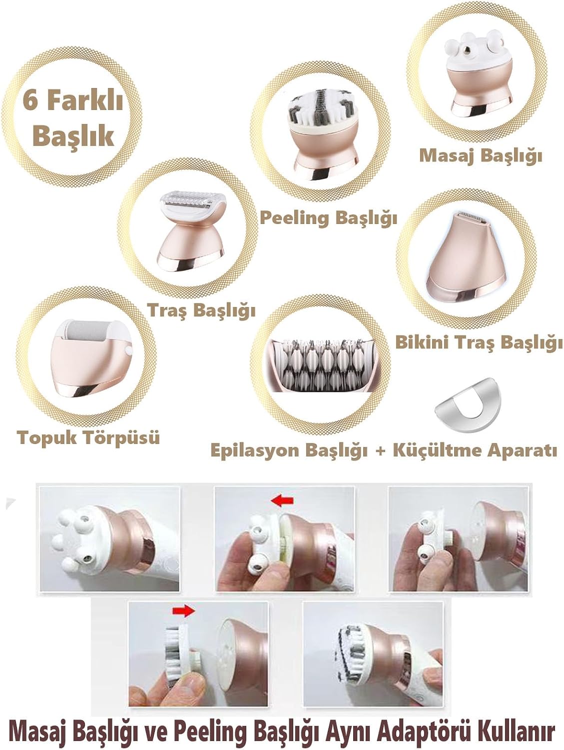 Jolvena 6 Başlıklı Yüz Epilatörü
