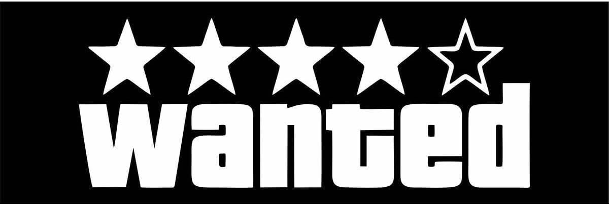 Wanted Motorsiklet, Laptop, Cam, Kask, Araba Sticker 18x7 Cm