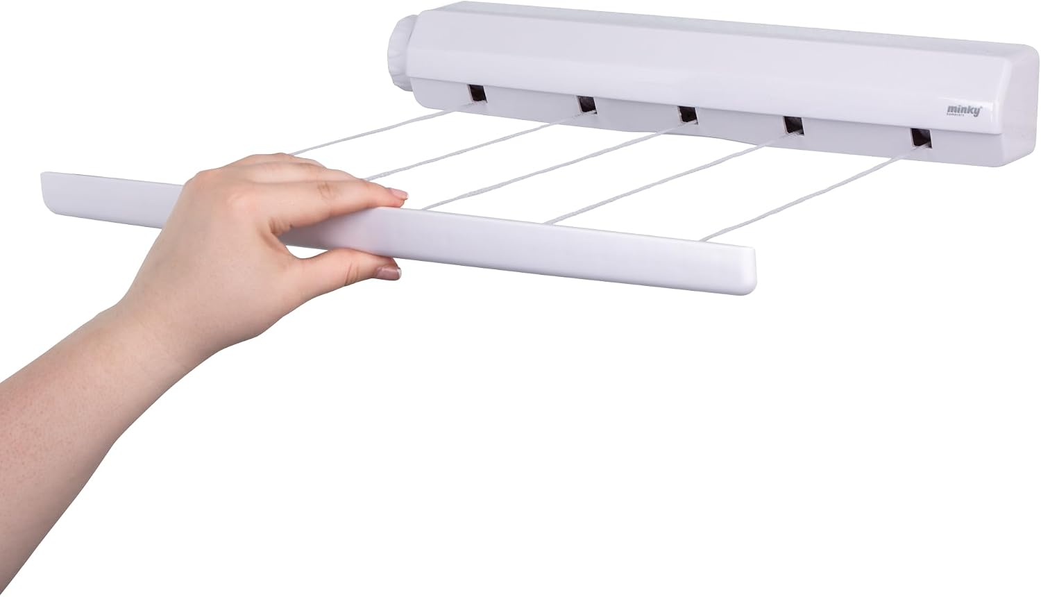 Homecare - VT20600102 5 Line Geri Çekilebilir Çamaşır İpi, 21,9 m, Beyaz