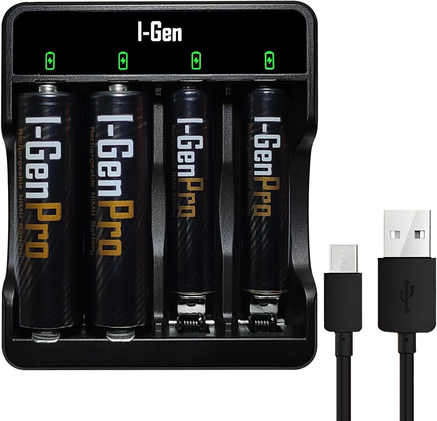 G421 4'lü Pil Şarj Aleti + 2 Adet AA Pro 2950 mAh + 2 Adet AAA Pro 1100 mAh Şarjlı Kalem Pilli Set 1.2V Ni-MH