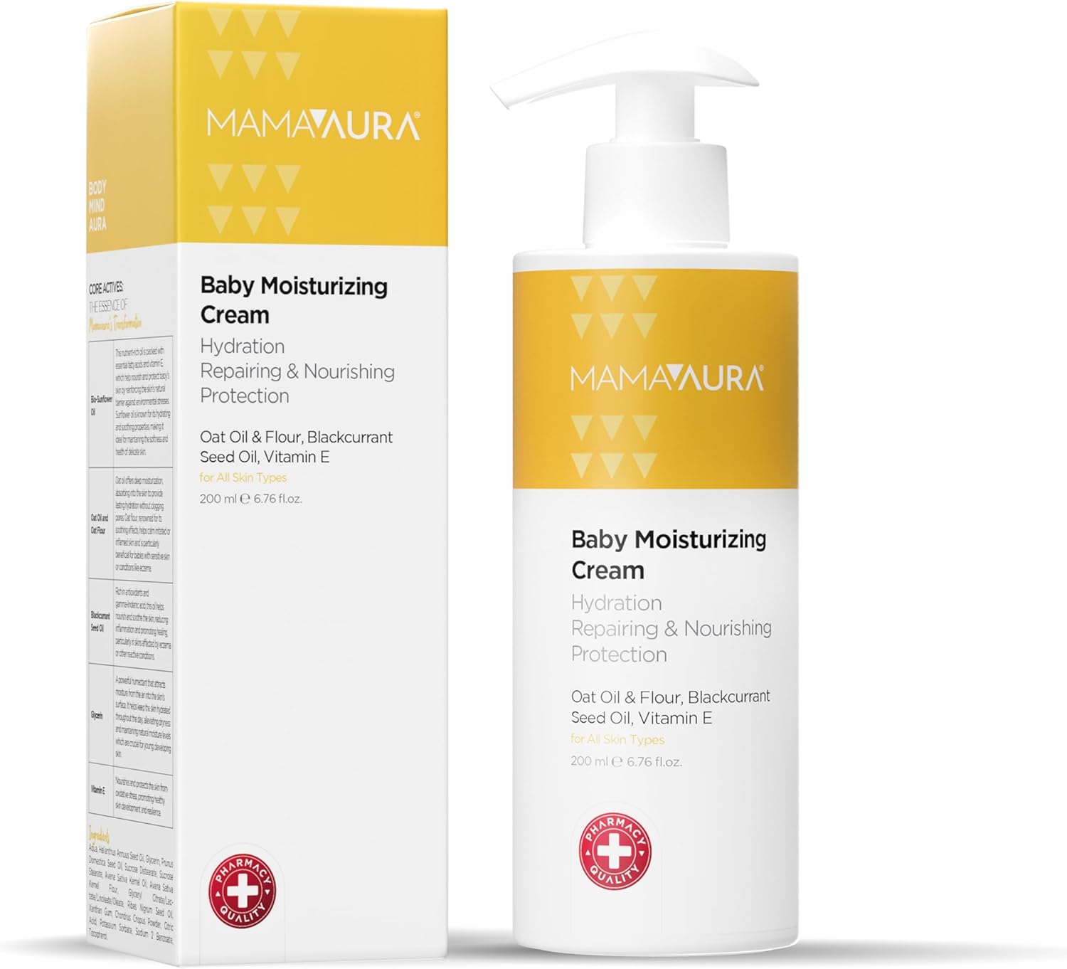 Baby Moisturizing Cream, Yenidoğan ve Hassas Ciltler İçin Nemlendirici ve Bariyer Destekleyici Bebek Kremi, 200 ml