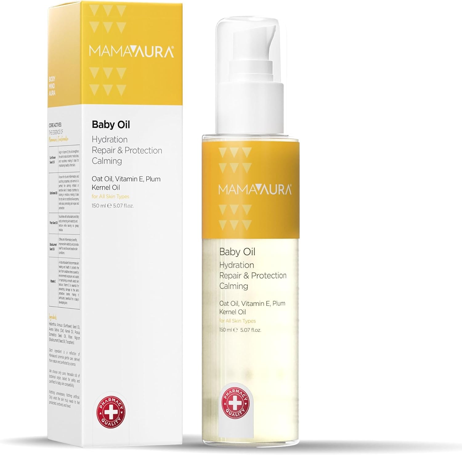 Baby Oil, Yenidoğan ve Hassas Ciltler İçin Besleyici ve Nemlendirici Bebek Yağı, 150 ml