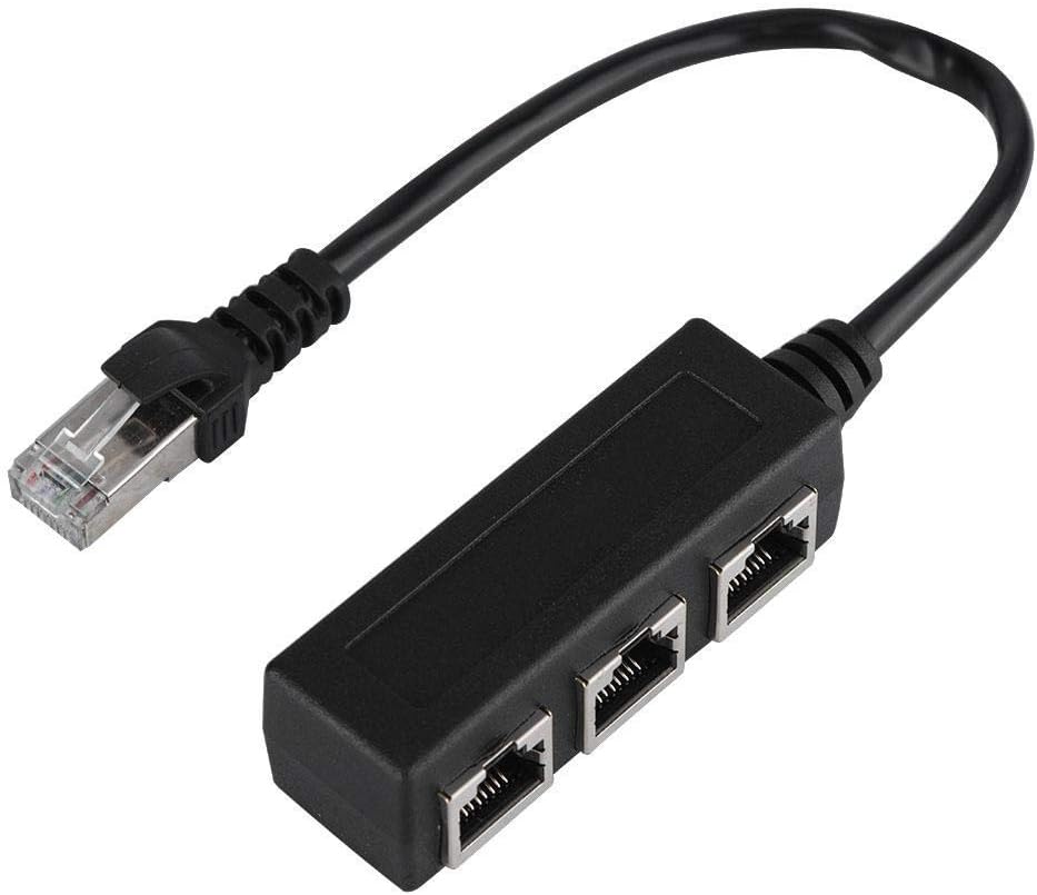 RJ45 Ethernet Splitter Adaptör 1 Erkek 3 Dişi LAN Çoklayıcı İnternet Paylaştırıcı CAT5 CAT6 Ağ Çoğaltıcı Router Modem PC Laptop Network Bağlantı Çevirici | ZR1225