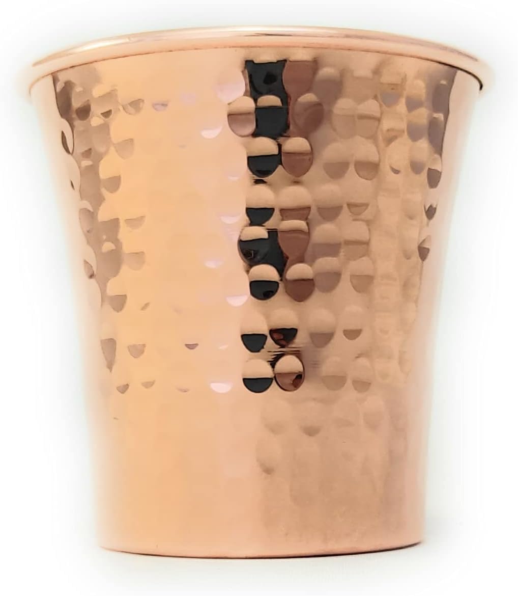 CC Serisi (15oz) - El Yapımı Süper Ağır İçecek Bardağı veya Servis Soğuk İçecekler ve Kokteyl Kupası, İçi Kalay Kaplı Saf Katı Bakır El Yapımı Bardak (Dövülmüş)