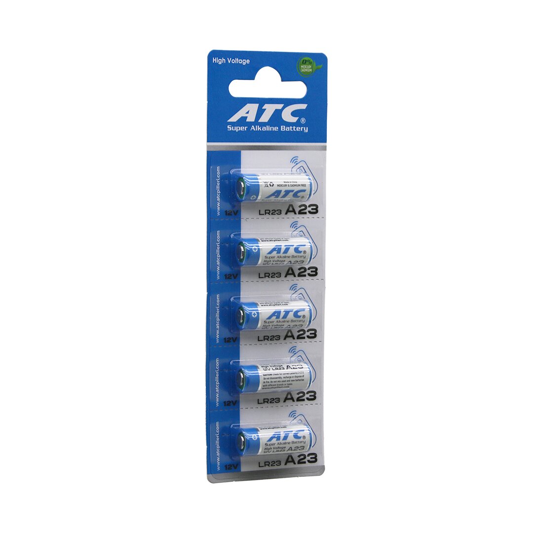Atc Super Alkaline Battery A23 - 23A LR23 Araç - Oto Kumanda Pili 12V 5Lİ Kart