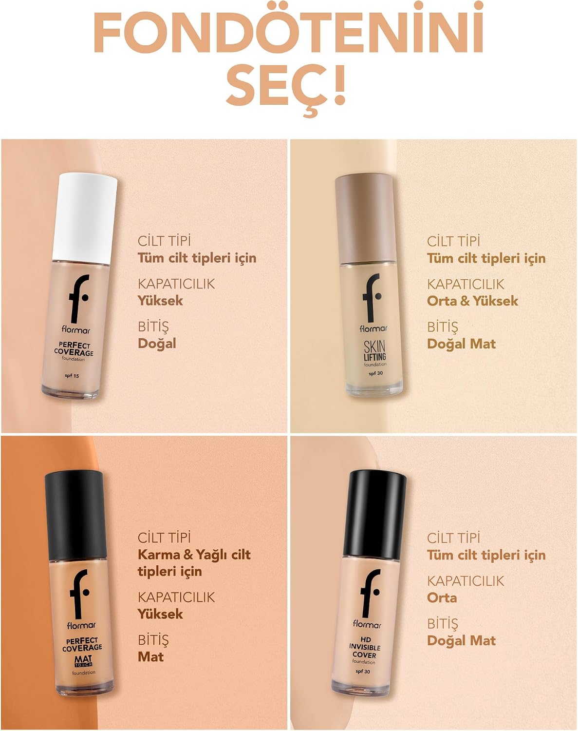 Spf30 Sıkılaştırıcı Fondöten (SOĞUK ALT TON) - Skin Lifting Fdt. - 020 Pure Beige - 8682536059558