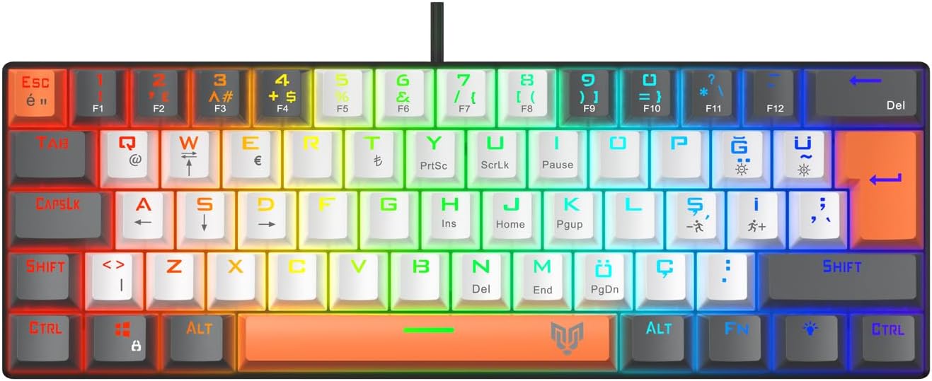 Striker Rgb Mekanik Gaming Oyuncu Klavyesi Red Switch Q TR Mix Renk