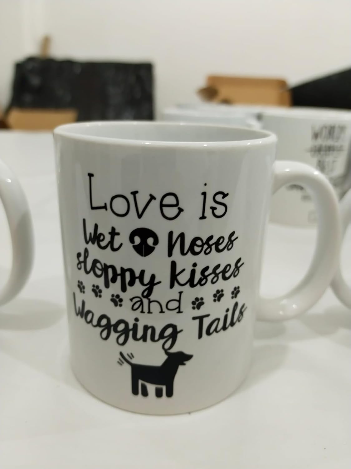 Love Is Wet Noses Wagging Tails Kupa - Köpek Sevgisi Seramik Bardak Pet Hediyesi 325ml