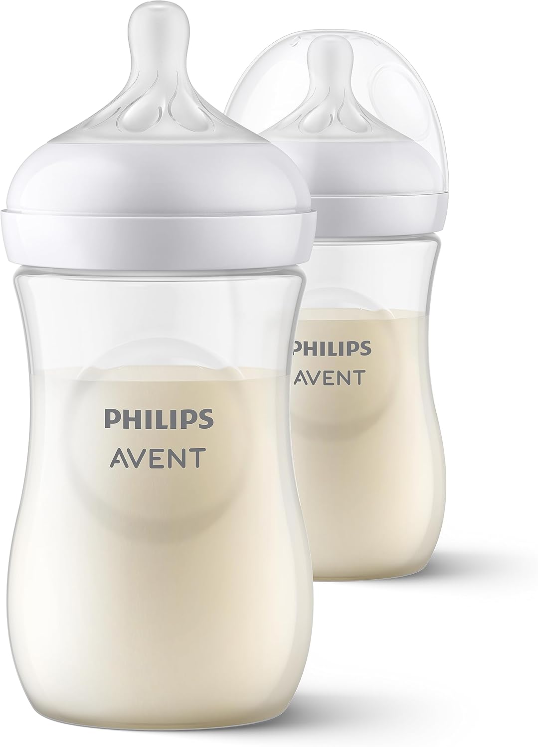 Philips Doğal Tepkili Biberon 2’li Set, 260 ml, 3-6m, Akıtmaz Emzik, Kolik ve Gaz Önleyici, BPA İçermez, SCY903/02