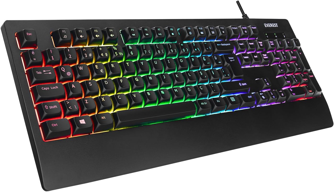 KB-93 Siyah USB Rainbow Aydınlatmalı Q Membrane