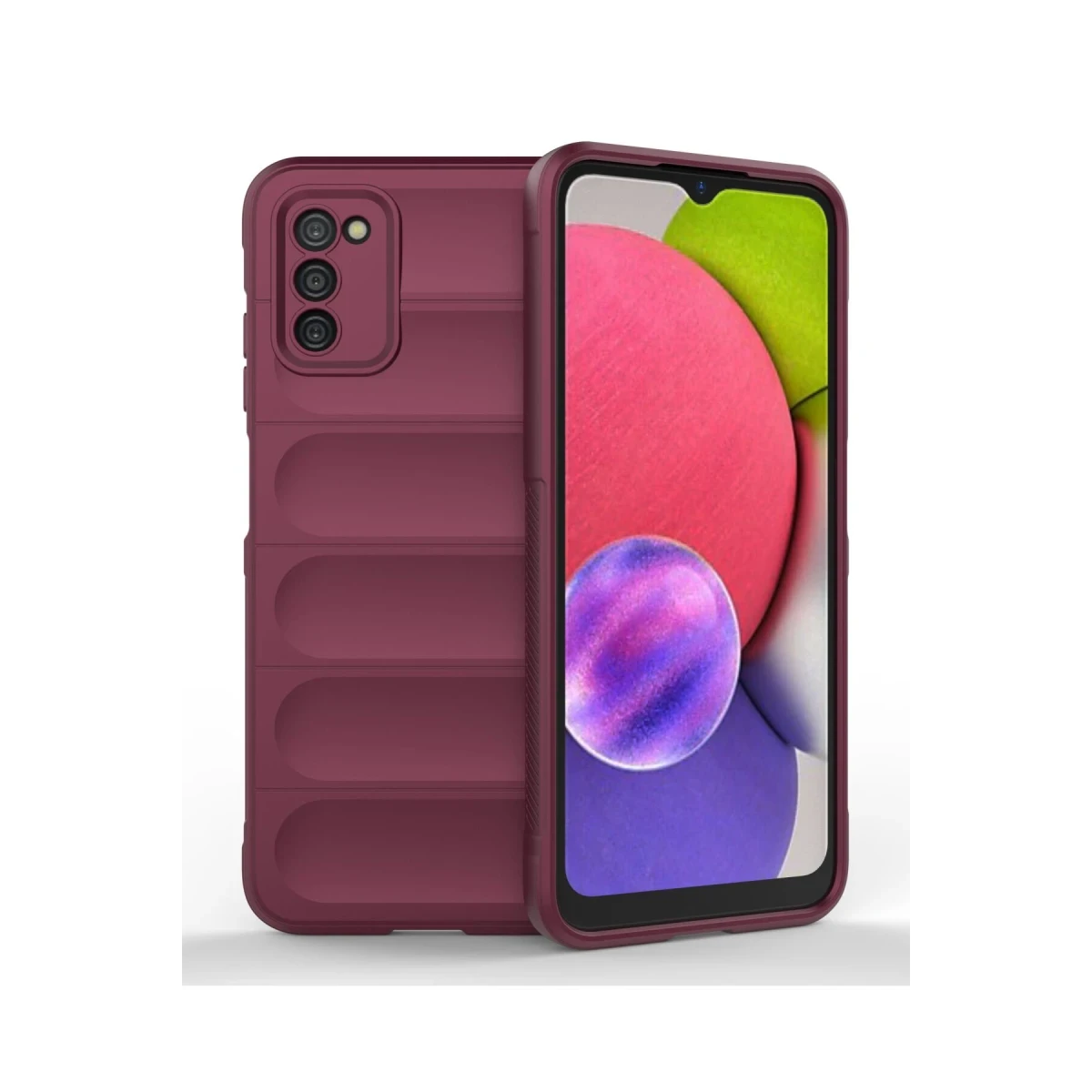 Samsung Galaxy A03S Kılıf Optimum Silikon - Bordo