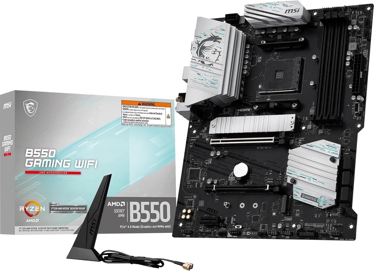 B550 GAMING WIFI AM4 Anakart, DDR4 4400MHz, PCIe 4.0, Wi-Fi 5, 1G LAN, USB 10Gbps, ATX
