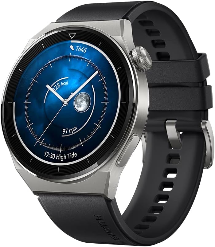 Watch GT 3 Pro 46mm Titanyum Kasa ve Siyah Kauçuk Kayış Akıllı Saat