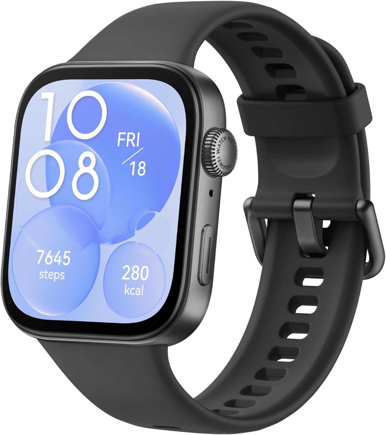 WATCH FIT 3 Akıllı Saat, iOS ve Android ile uyumlu, 1.82 inç AMOLED Ekran, Ultra İnce Tasarım, Kapsamlı Sağlık Takibi, Kapsamlı Sağlık Yönetimi, 10 Güne Kadar Pil Ömrü, Siyah