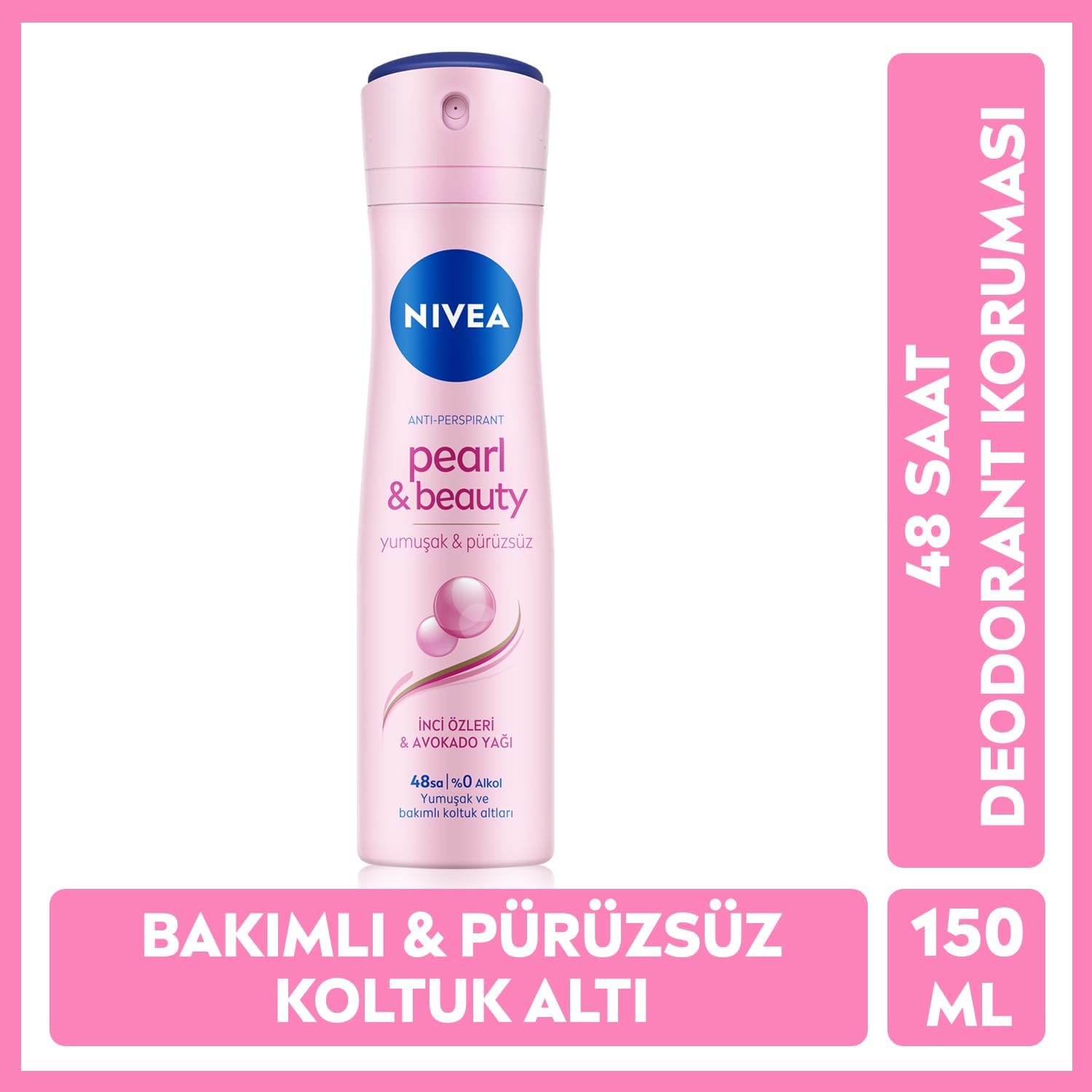 Kadın Sprey Deodorant Pearl&Beauty150ml ve Nemlendirici Koruyucu El Bakım Kremi 75ml