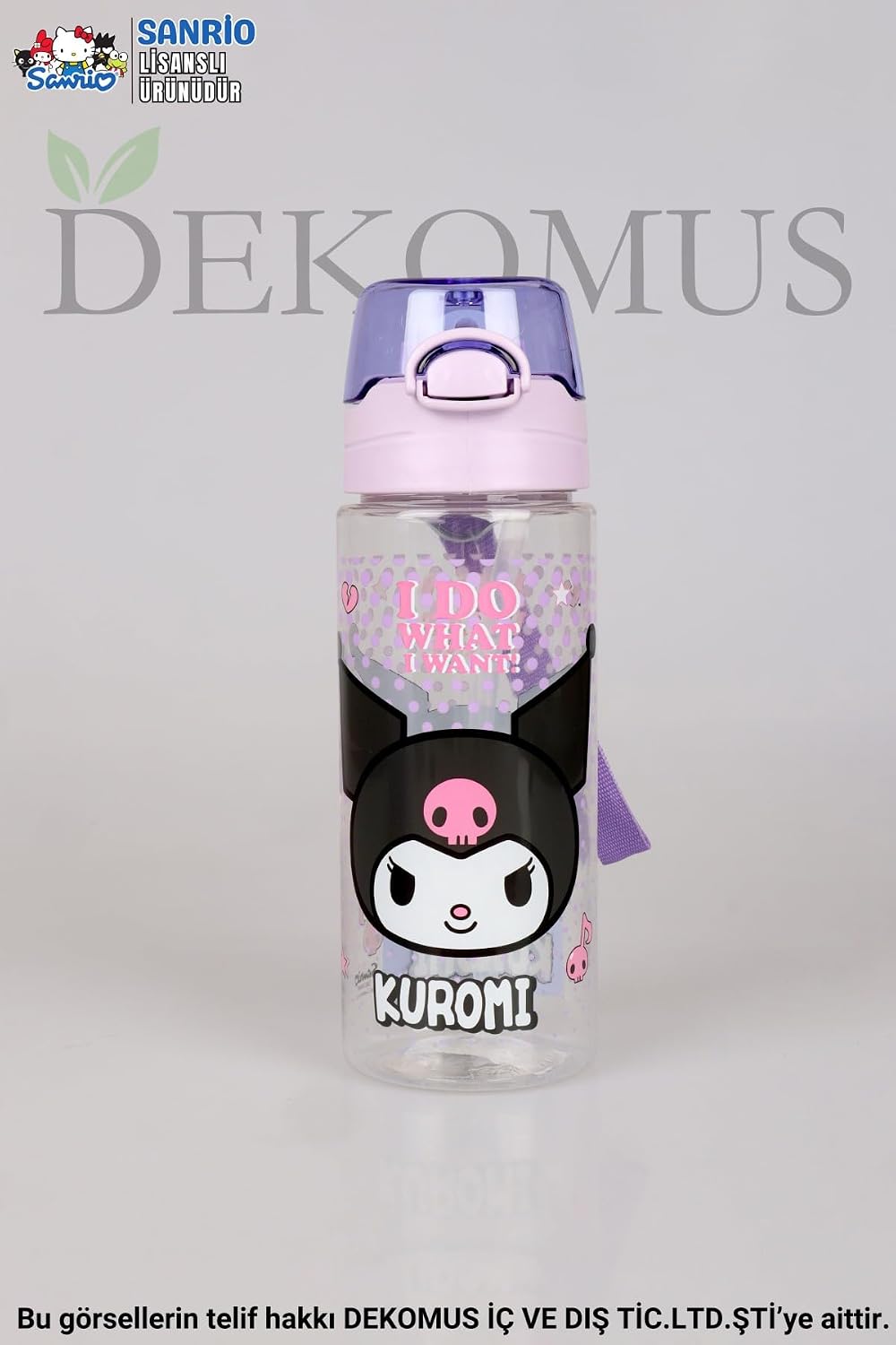 Lisanslı Tritan Matara 500 mL Mor Islak Mendil Hediyeli, copycopy593022