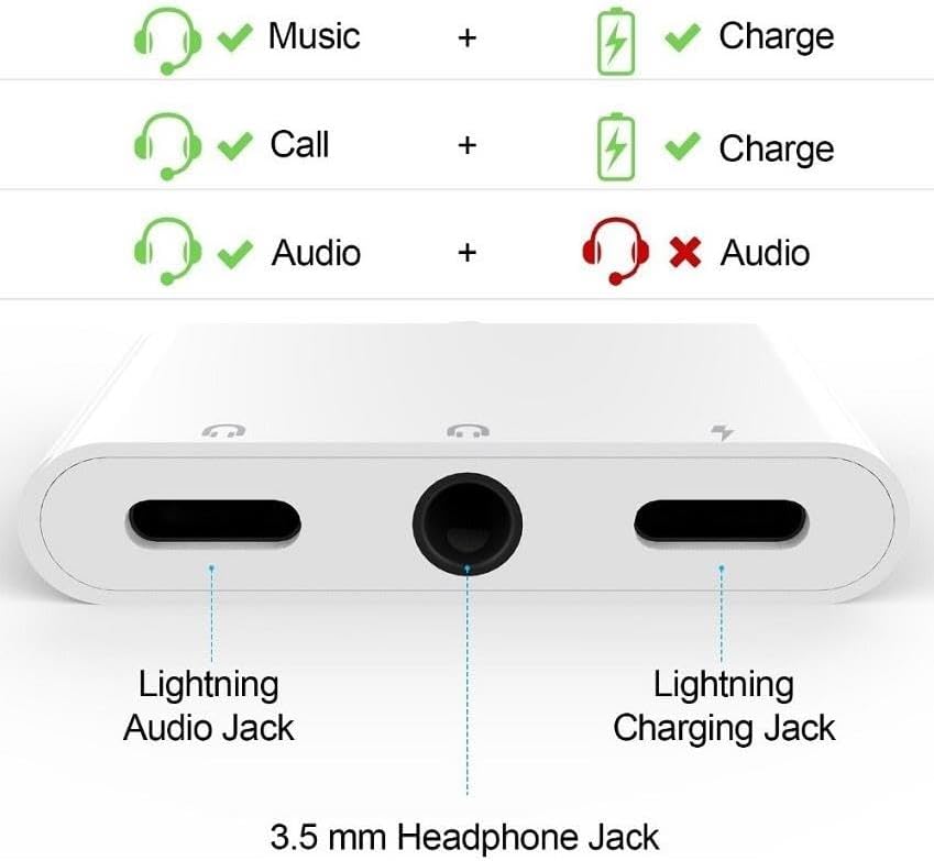5647 Lightning Kulaklık Şarj Çoklayıcı Çevirici Dönüştürücü Adaptör