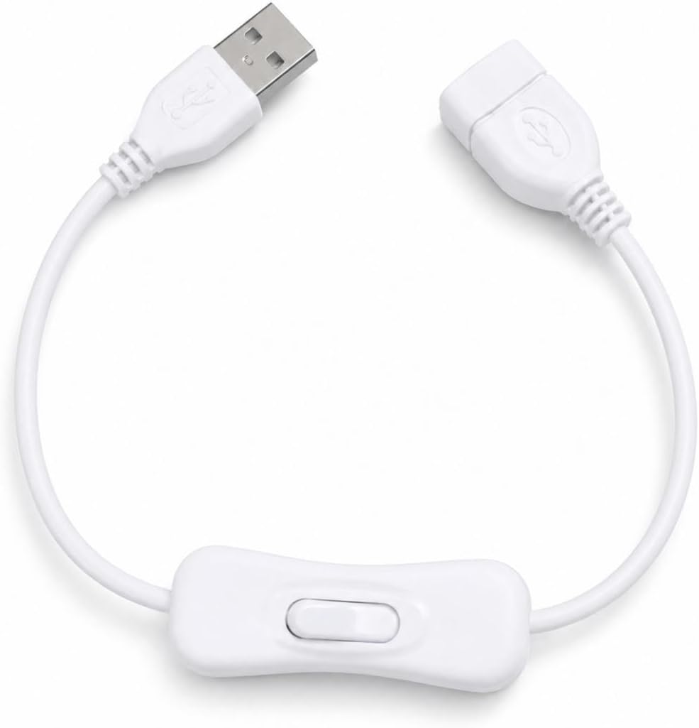9560 Usb Power Data Switch Kablo Açma Kapama Düğmeli Dişi Erkek Güç Ara Uzatma Kablosu 30cm