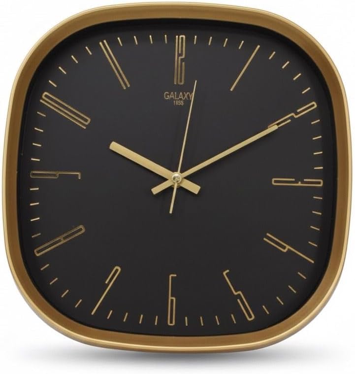Premium Serisi ABS Kasa Duvar Saati Oval 30 CM Gold-Siyah Klasik Kadran