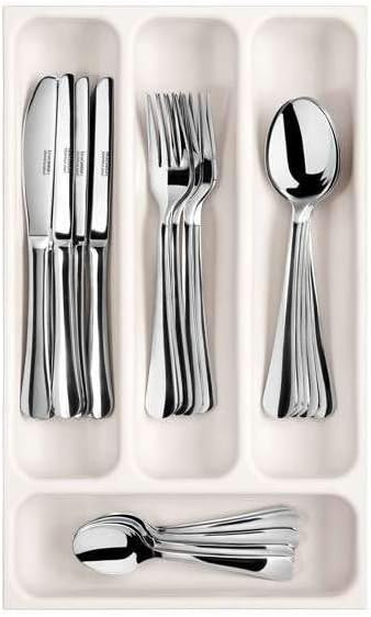 Flexispace 899410 Mutfak Gereçleri İçin Çekmece Düzenleyici, Plastik, Beyaz, 37 x 22,2 x 4,5 cm