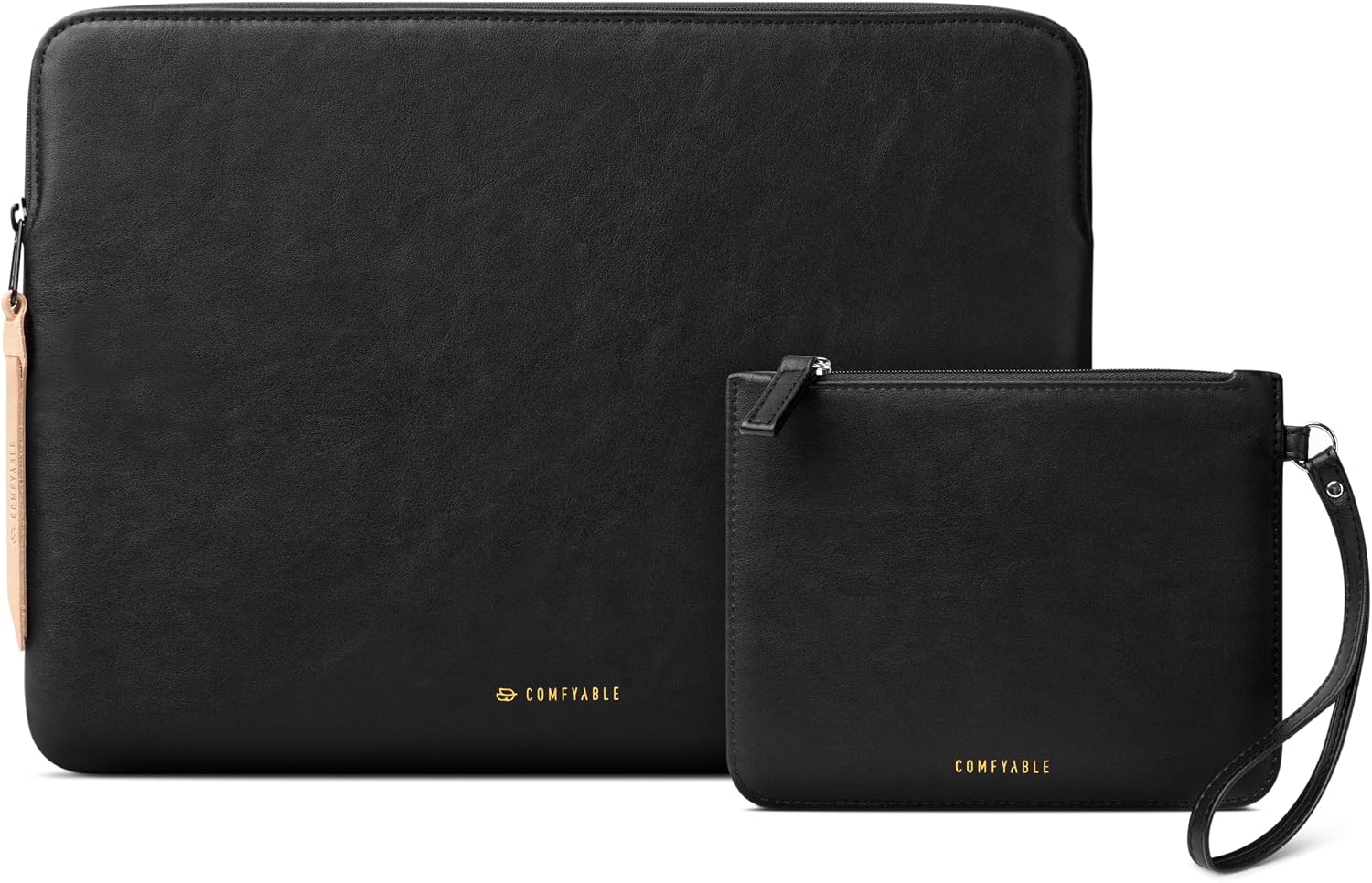 33/33.8/14 inç MacBook Pro ve MacBook Air, Mac Seyahat Kılıfı, İnce PU Deri Dizüstü Bilgisayar Kılıfı M4/M3/M2/M1 2025-2021, Siyah