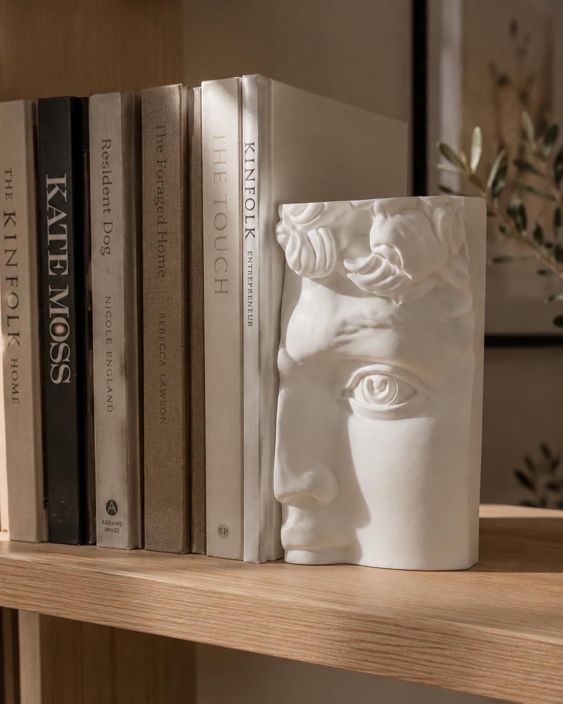 David Büst Heykeli Kitap Tutucu (Beyaz)