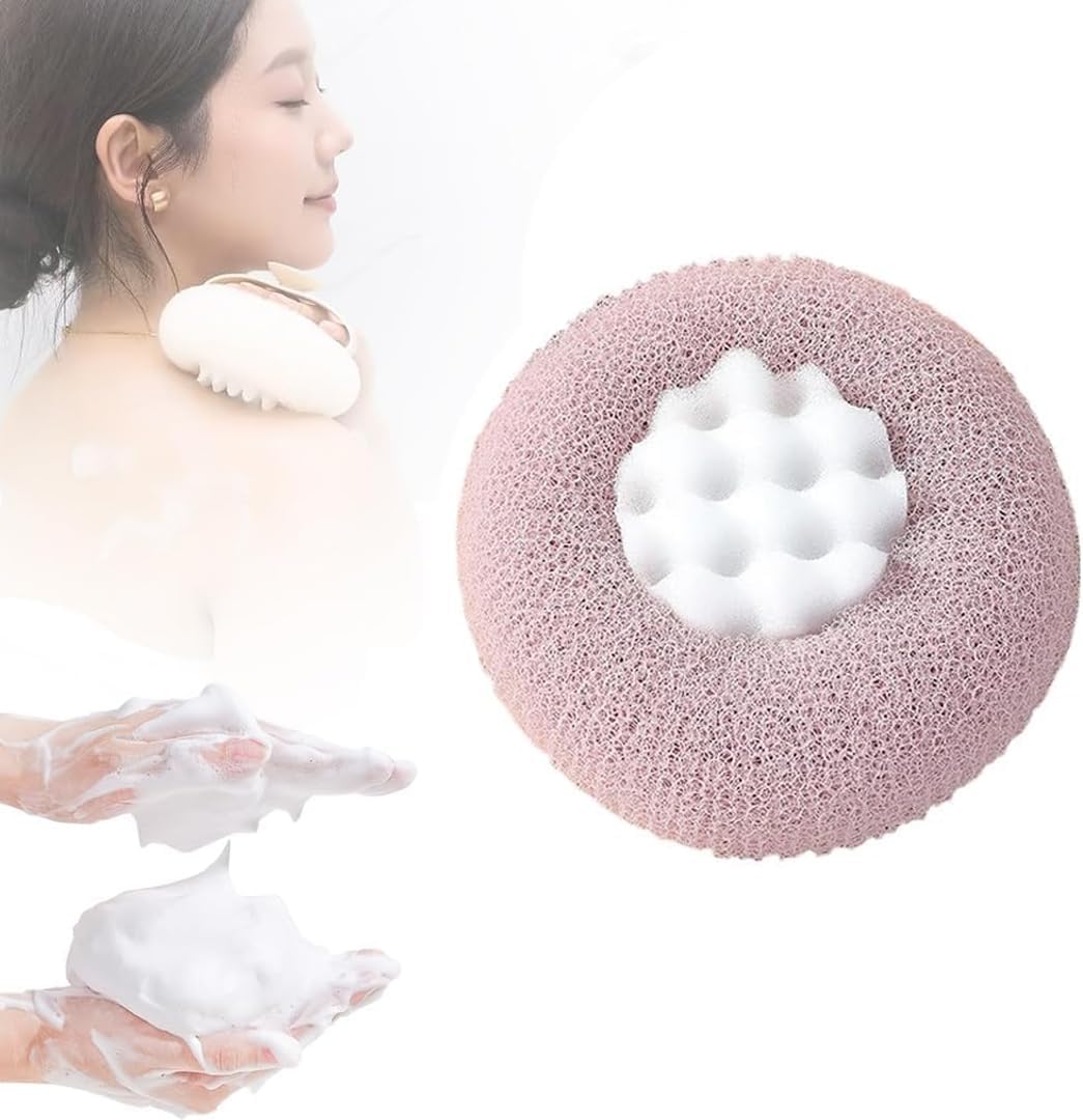 GüncelÇarşı Vantuzlu Banyo Masaj Süngeri Peeling Etkili Vücut Kesesi ve Köpürtücü, Duş Süngeri, Duş Kesesi, Lif
