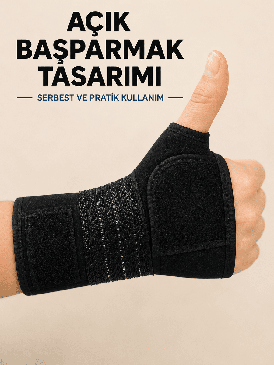 Avuç İçi Destekli El Bilekliği Metal Destekli Ayarlanabilir Bilek Ateli